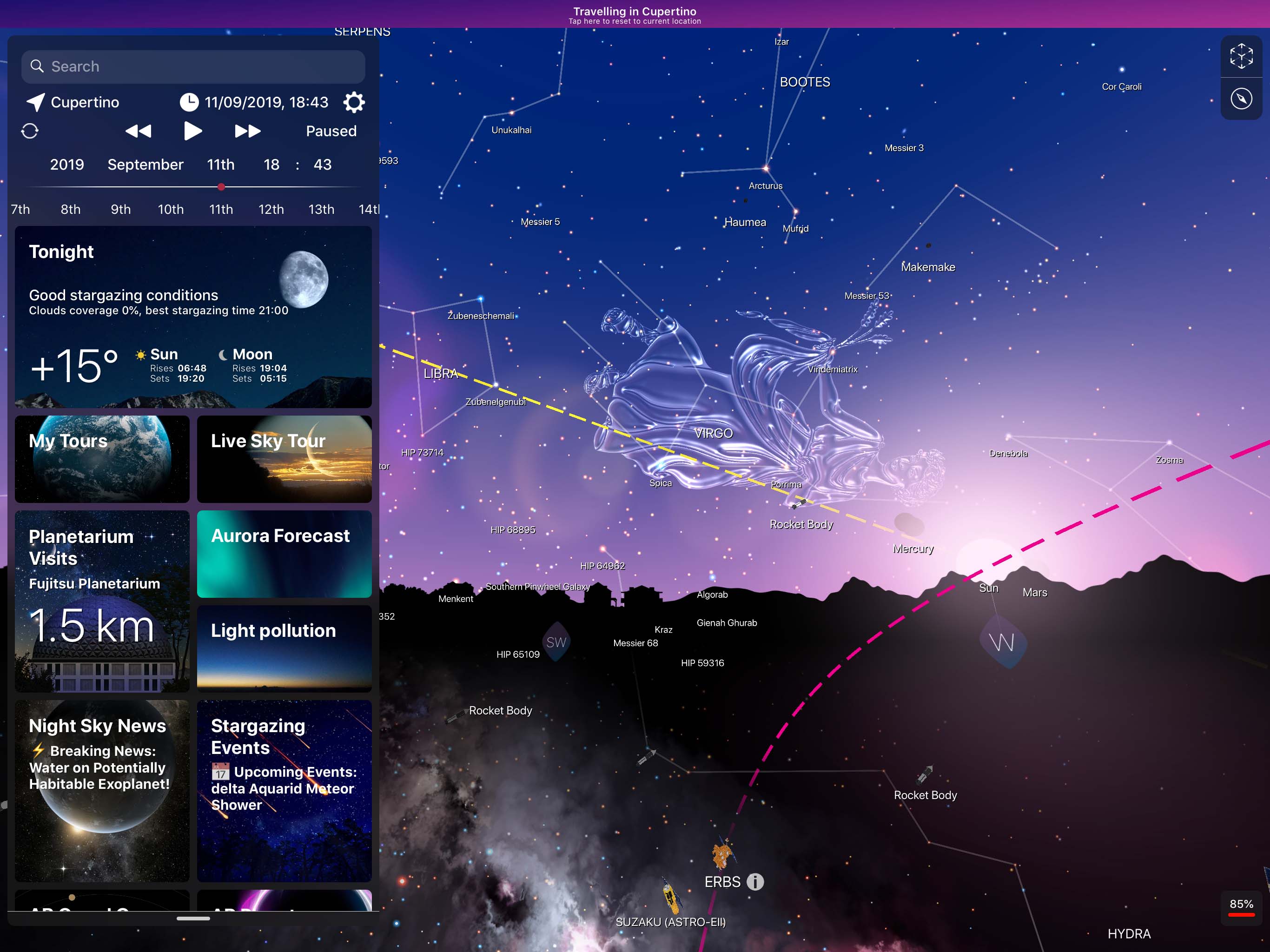 Night Sky through the years