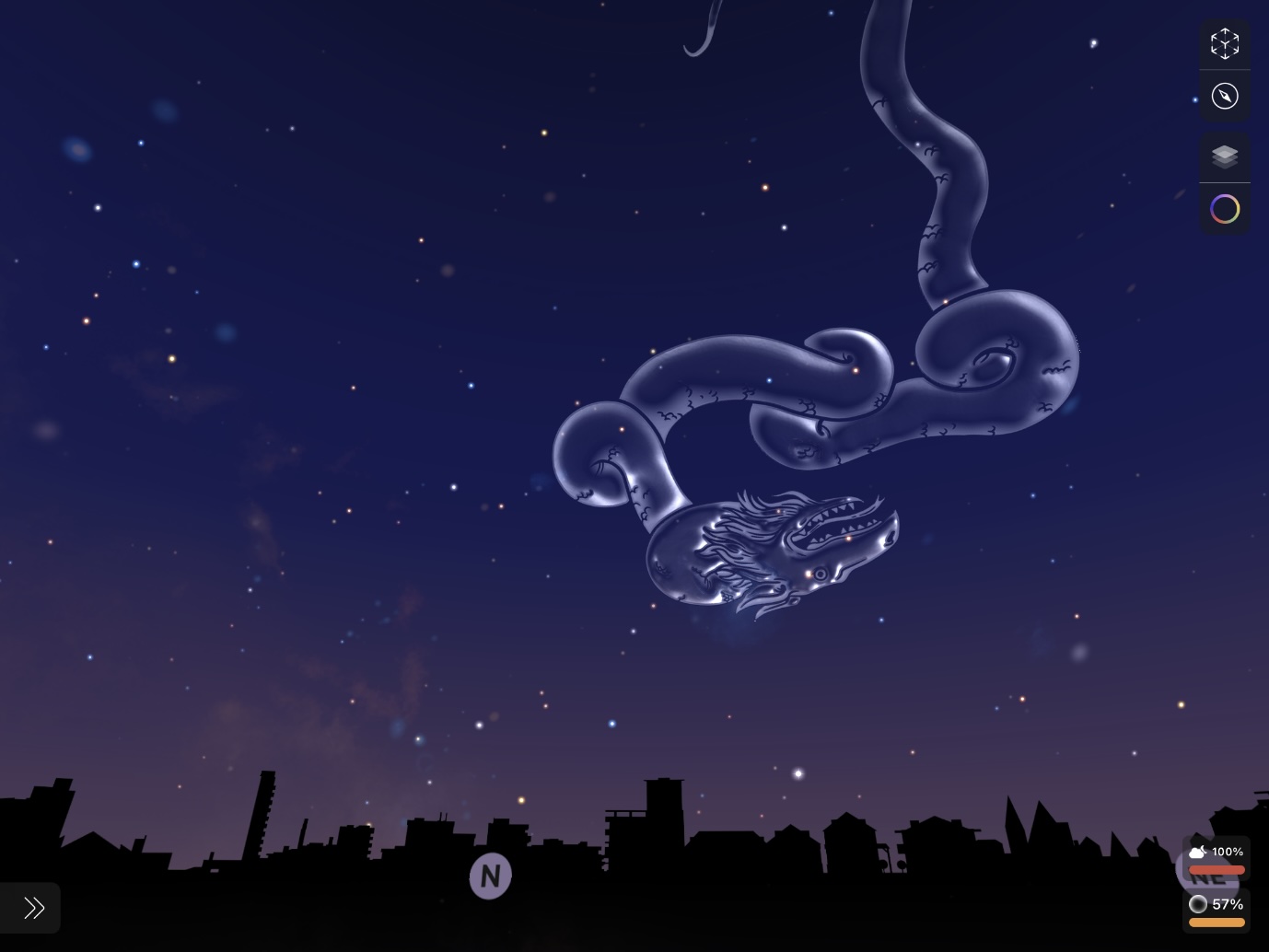 Night Sky app interface